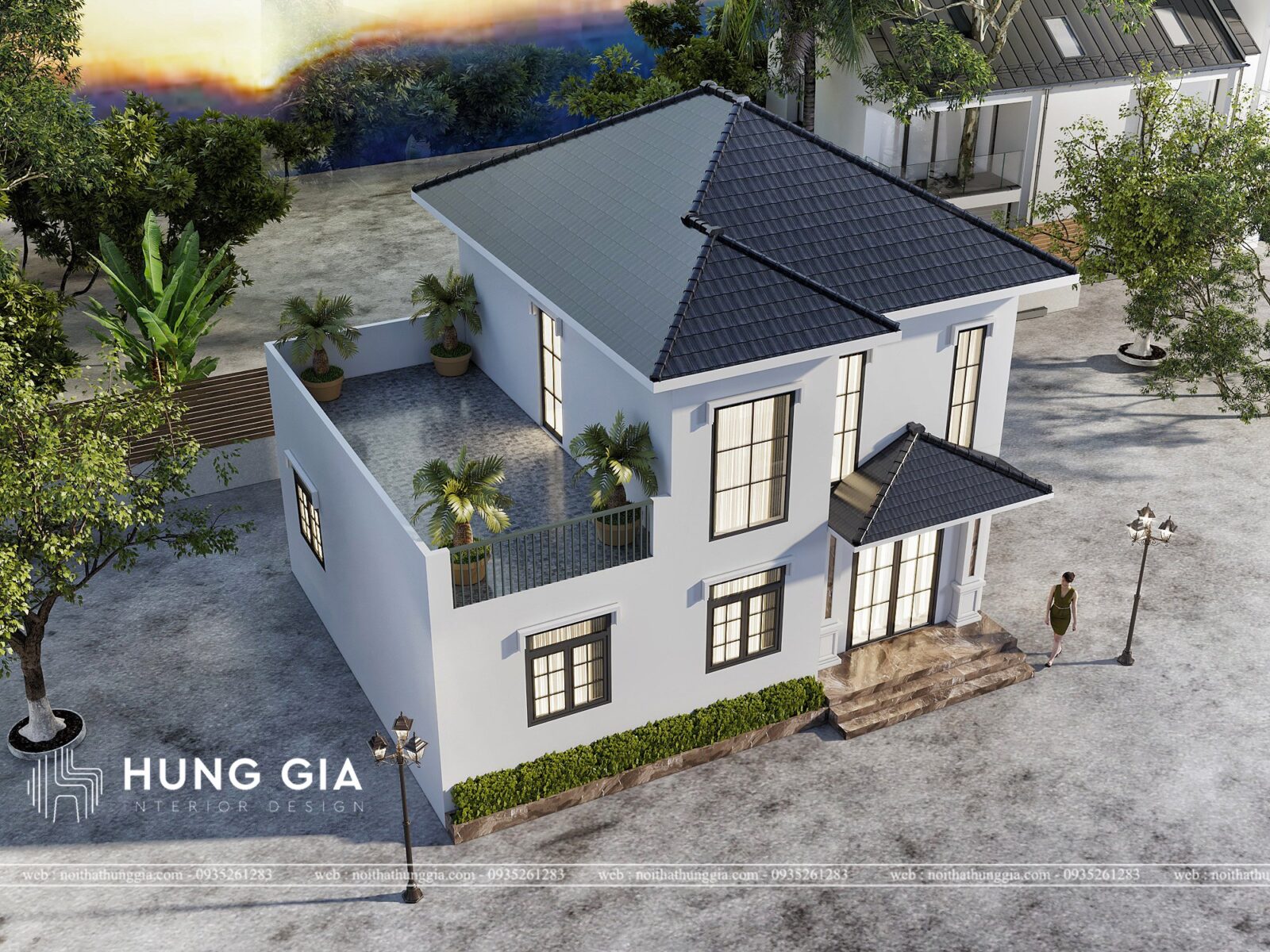 Thiết kế kiến trúc nhà mái thái đẹp tại Thủy Nguyên