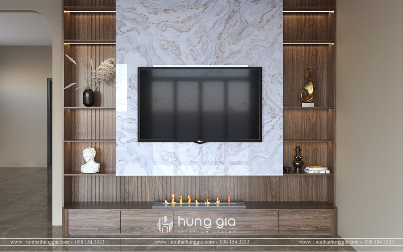Mẫu kệ tivi kết hợp tủ rượu đơn giản, tinh tế