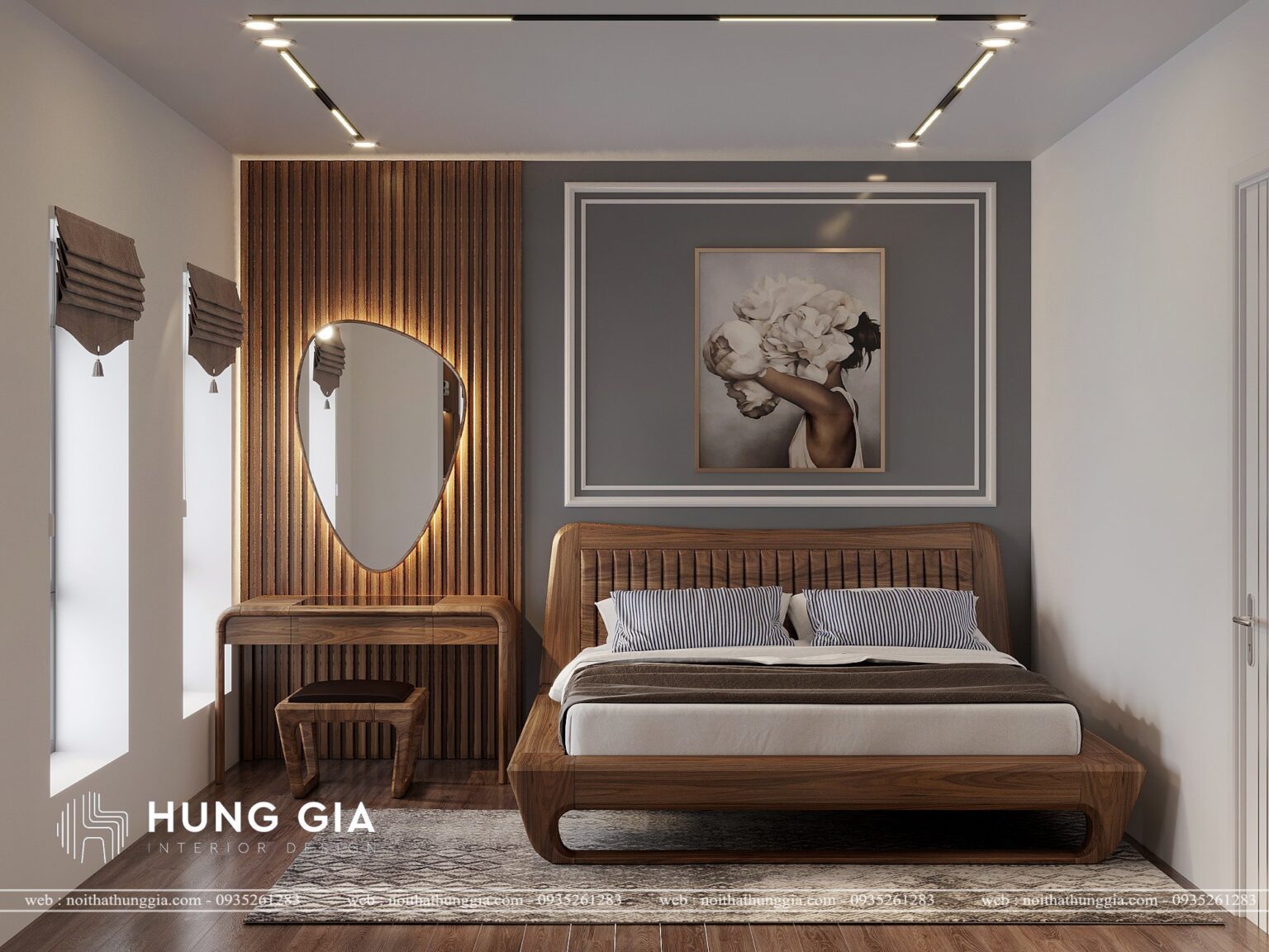thiết kế phòng ngủ tối giản